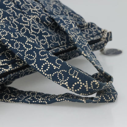 Chanel Vintage Bowler Bag Printed Canvas, NAVY, CANVAS, Handbag