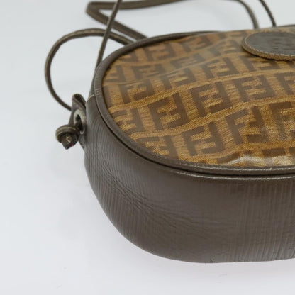 Fendi Vintage Zip Crossbody Bag Zucchino Canvas, BROWN, CANVAS, Clutche & pouche