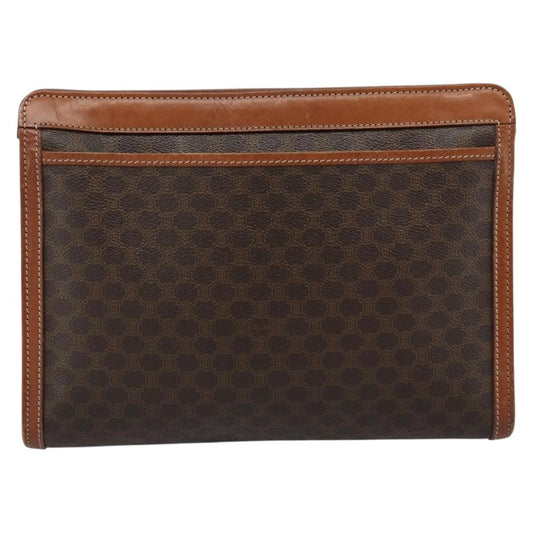 Celine Macadam Pochette Canvas, Brown, Canvas, Clutch