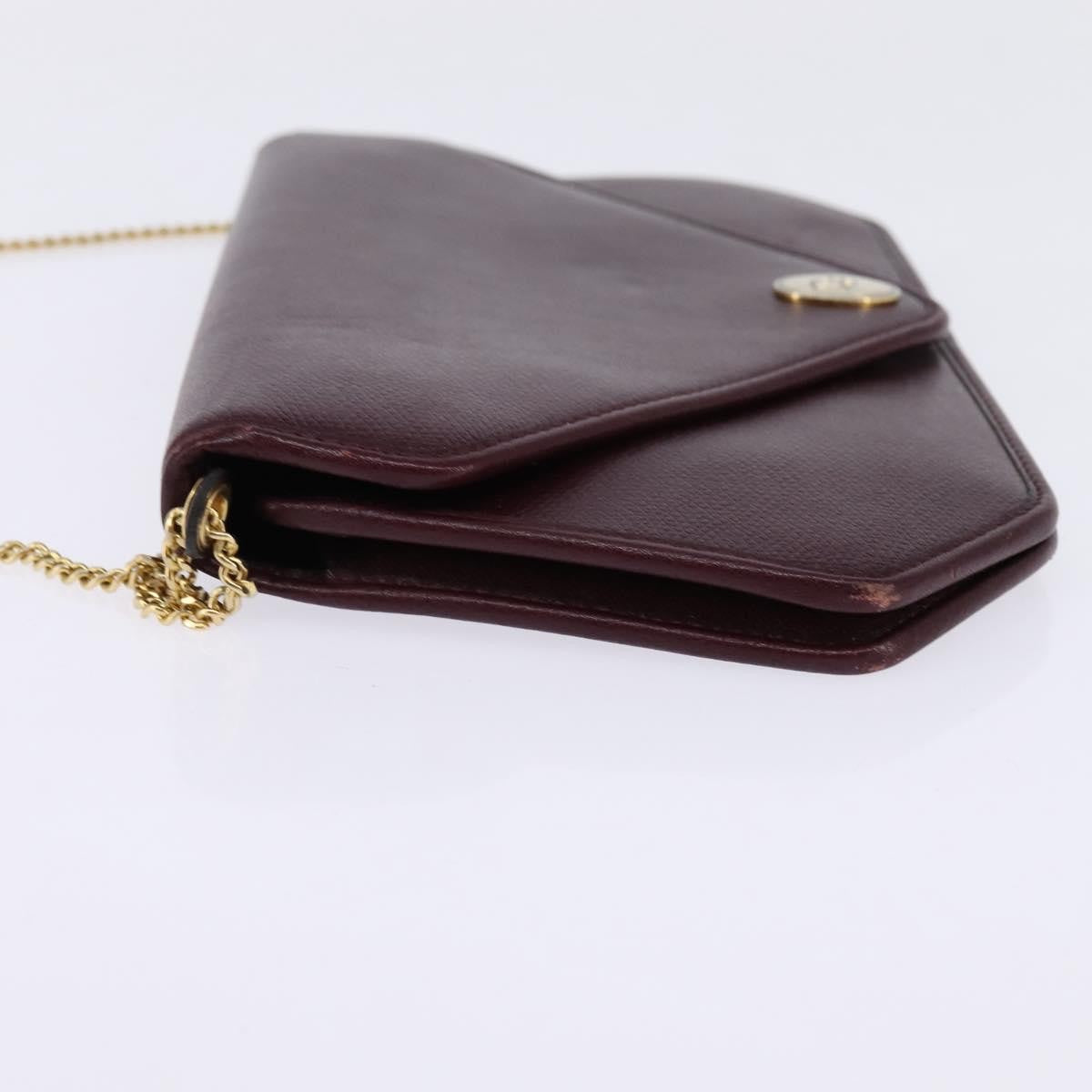 Christian Dior Flap chain Shoulder bag Leather, BURGUNDY, LEATHER, Shoulder bag