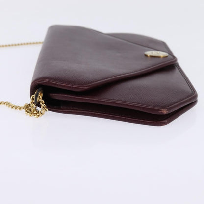 Christian Dior Flap chain Shoulder bag Leather, BURGUNDY, LEATHER, Shoulder bag