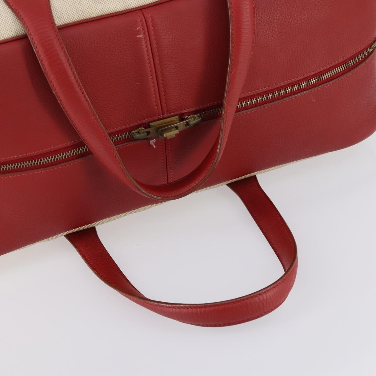 Hermes Victoria Travel Bag Toile, BEIGE, CANVAS, Travel bag