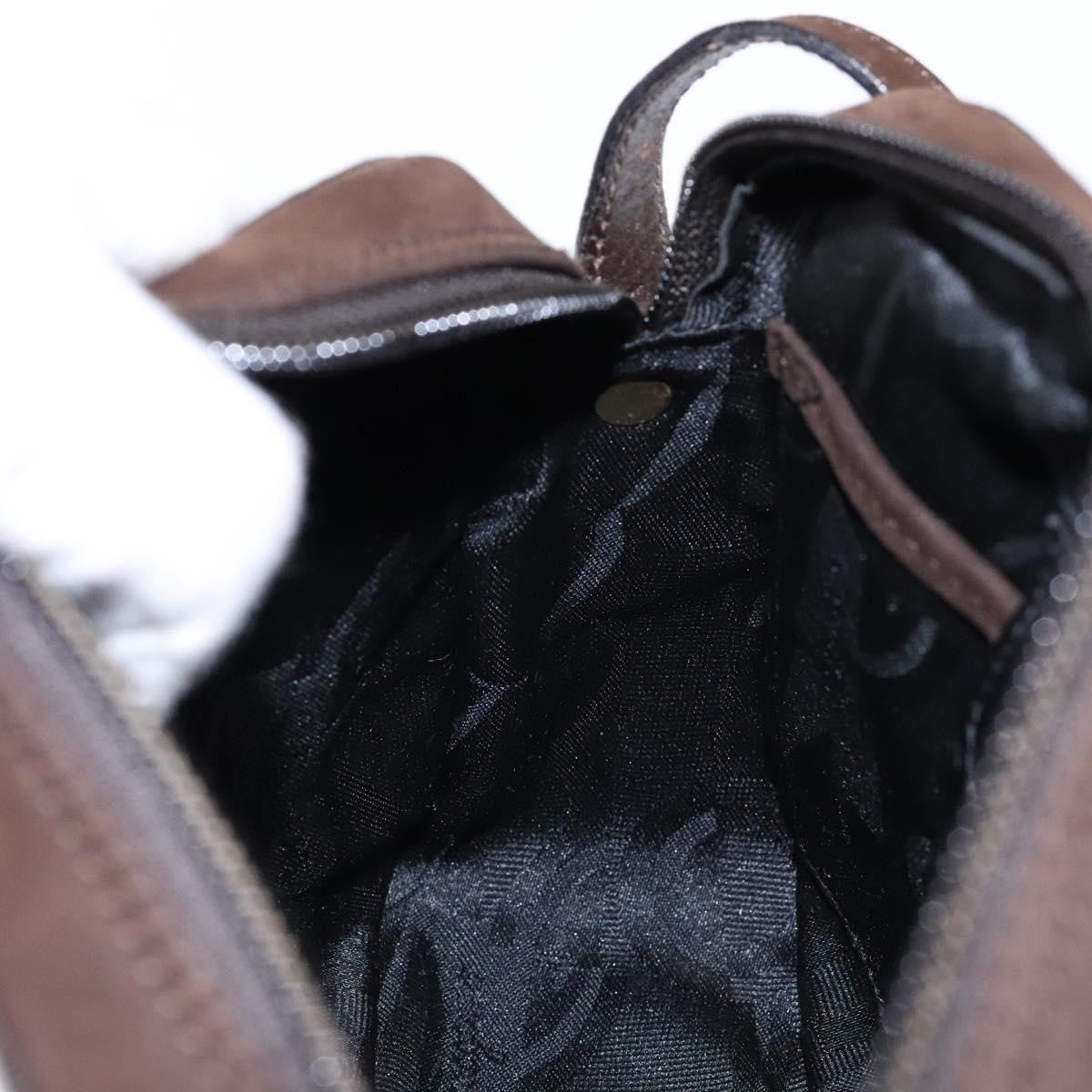 Salvatore Ferragamo Vala Shoulder Bag Suede, BROWN, SUEDE, Shoulder bag