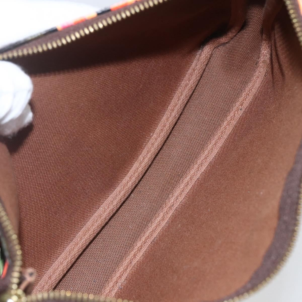 Louis Vuitton Pochette Accessoires Limited Edition Monogram Roses, BROWN, CANVAS, Clutche & pouche