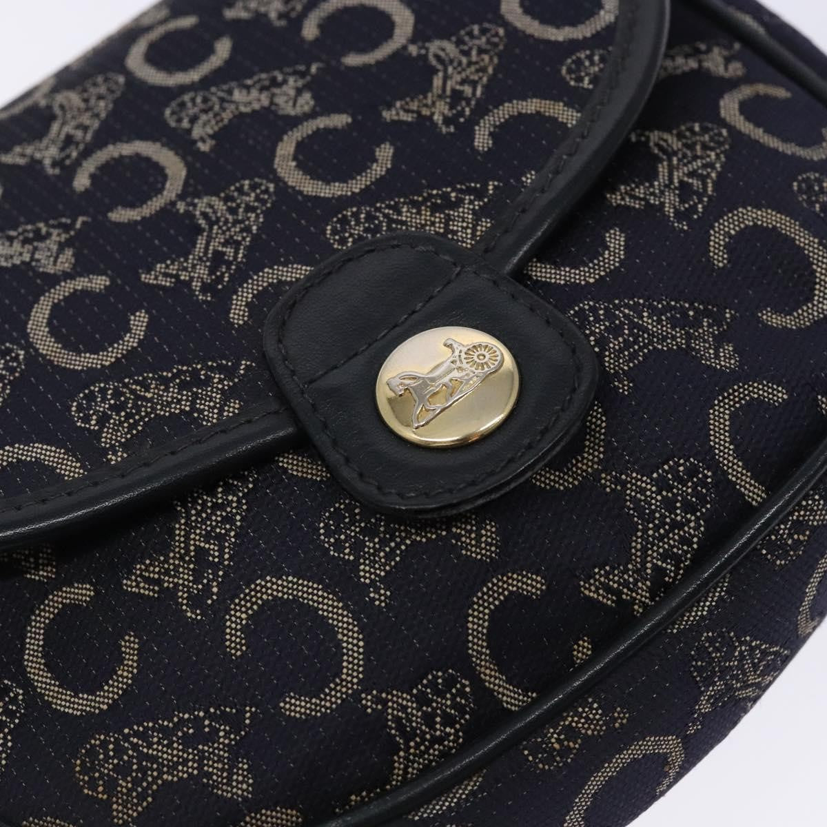 Celine C Sulky Shoulder bag Canvas and Leather, NAVY, CANVAS, Shoulder bag