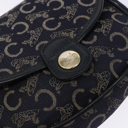 Celine C Sulky Shoulder bag Canvas and Leather, NAVY, CANVAS, Shoulder bag