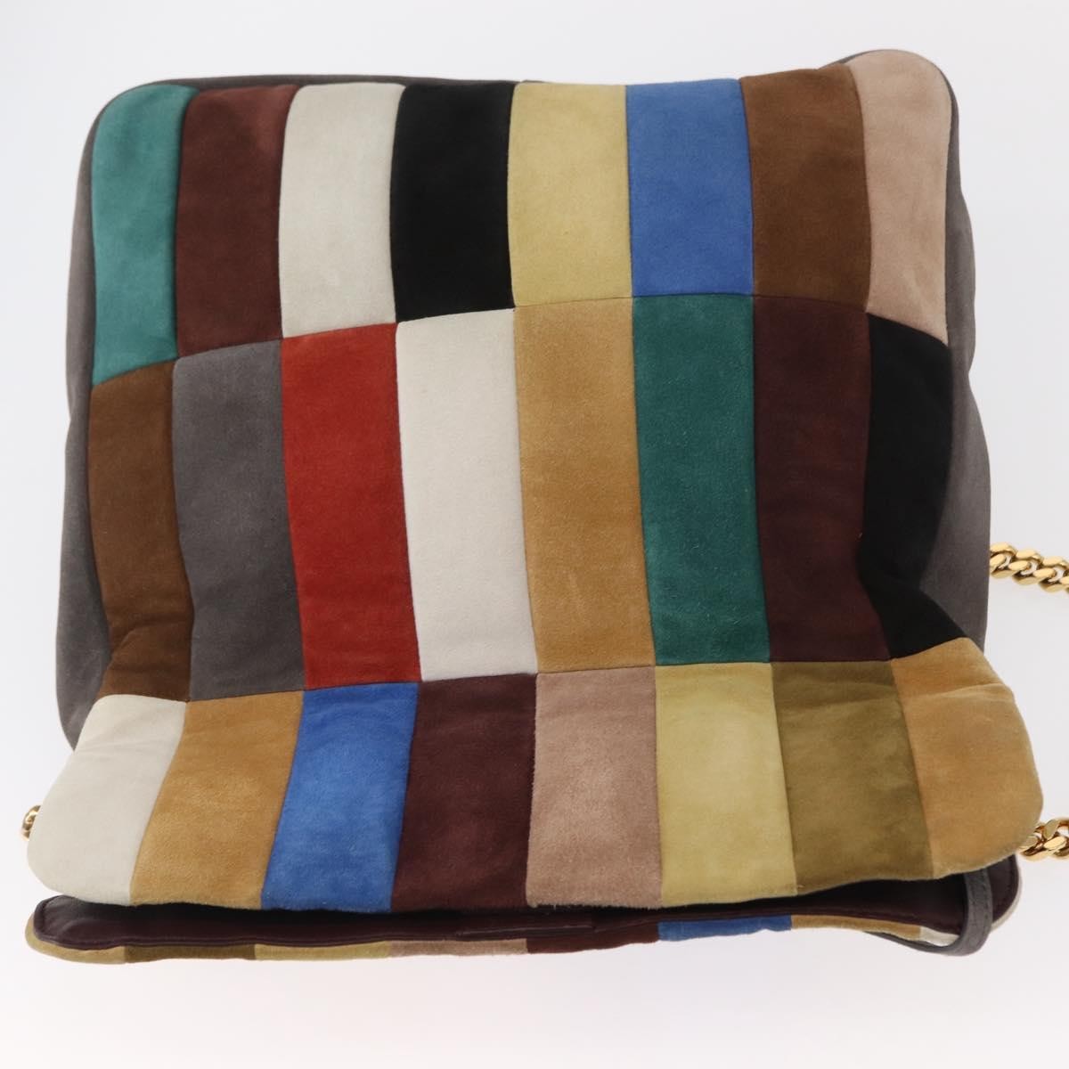 Celine Triomphe Chain Shoulder Bag Leather, MULTICOLOUR, SUEDE, Crossbody bag