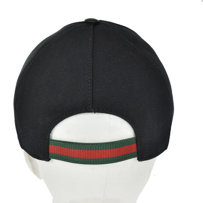 Gucci Web Baseball Cap GG Canvas, BLACK, CANVAS, Head accessory