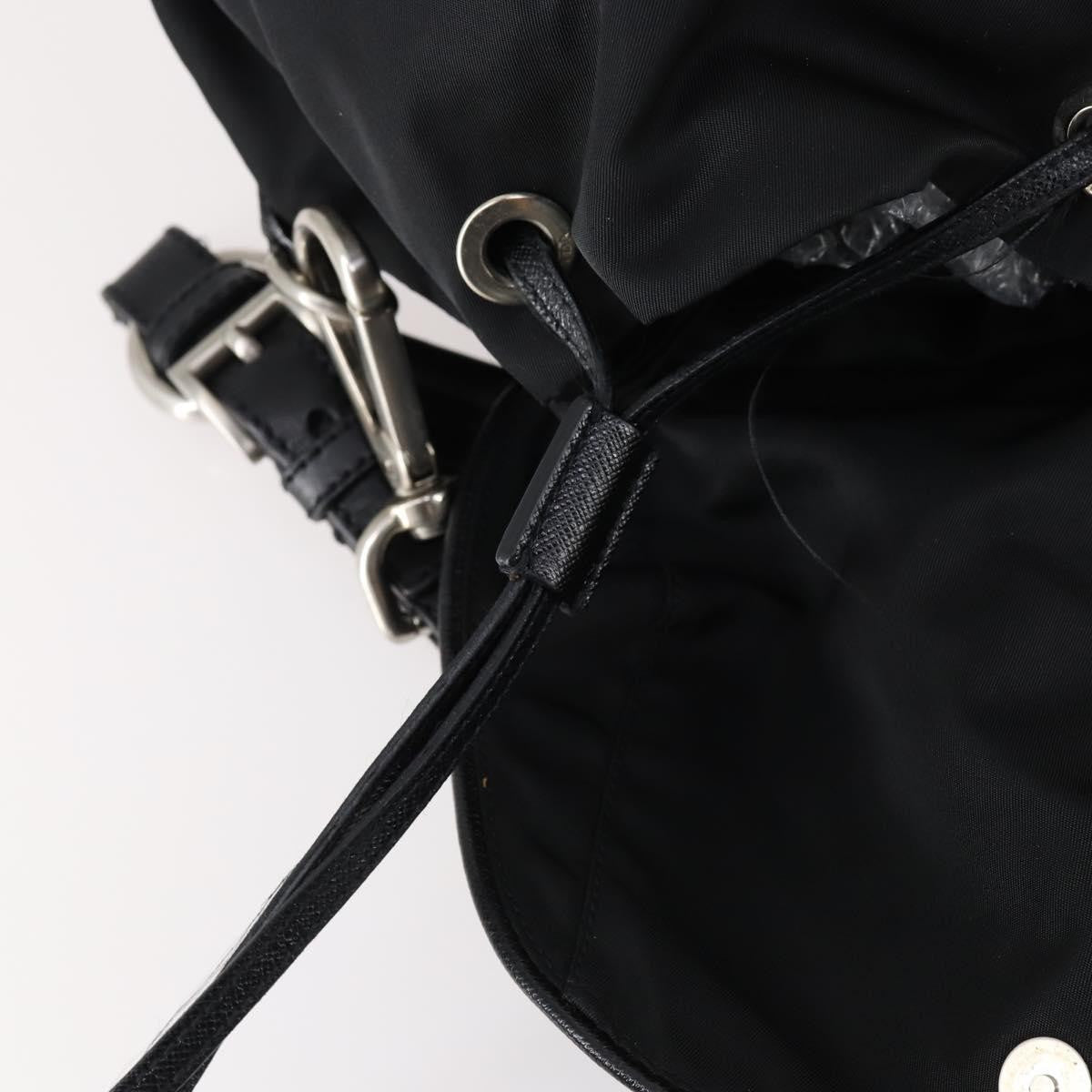 Prada Double Pocket Shoulder Bag Tessuto, BLACK, NYLON, Shoulder bag