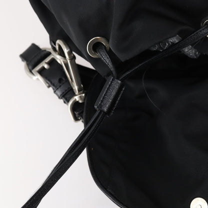 Prada Double Pocket Shoulder Bag Tessuto, BLACK, NYLON, Shoulder bag