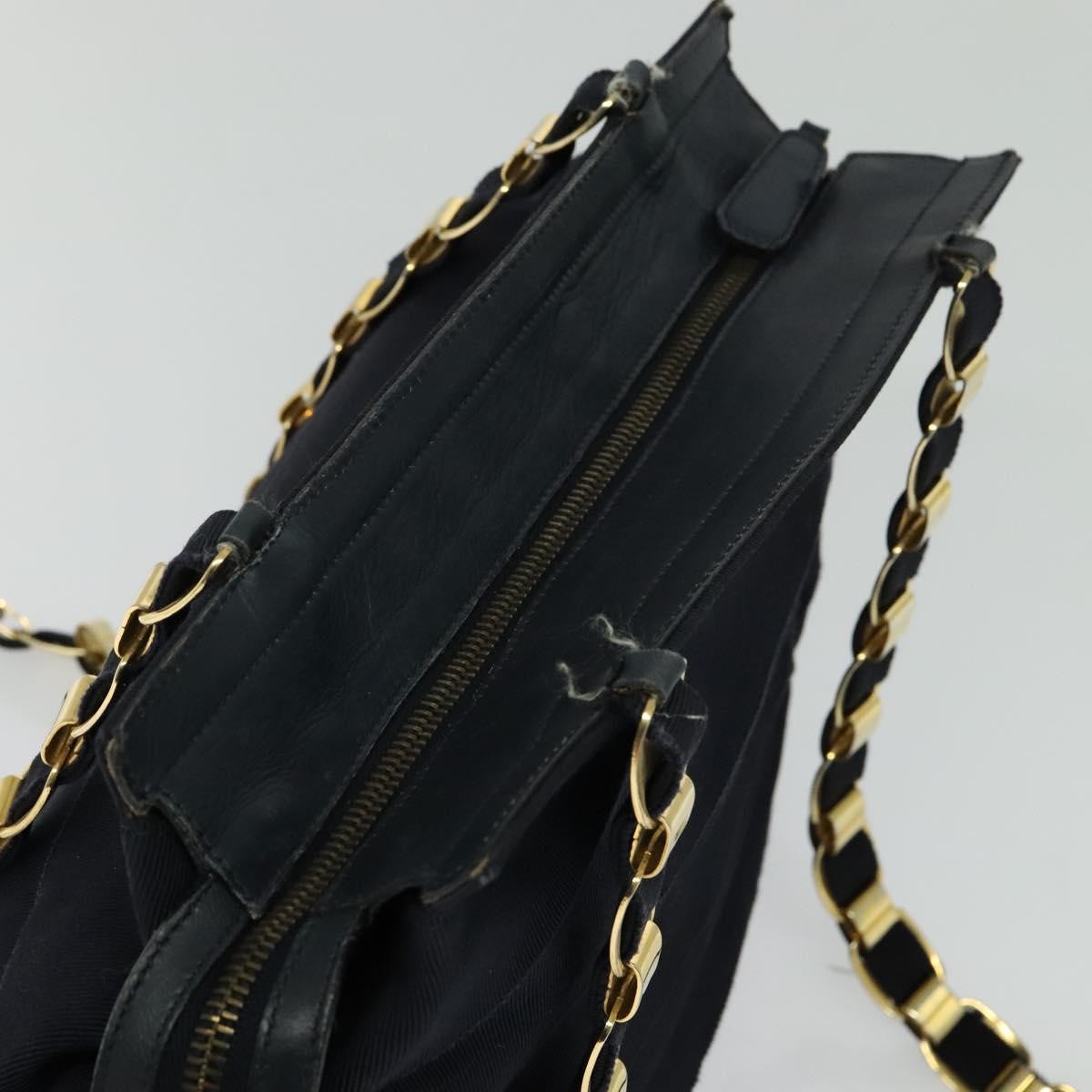 Salvatore Ferragamo Vala Shoulder Bag Canvas, NAVY, CANVAS, Shoulder bag