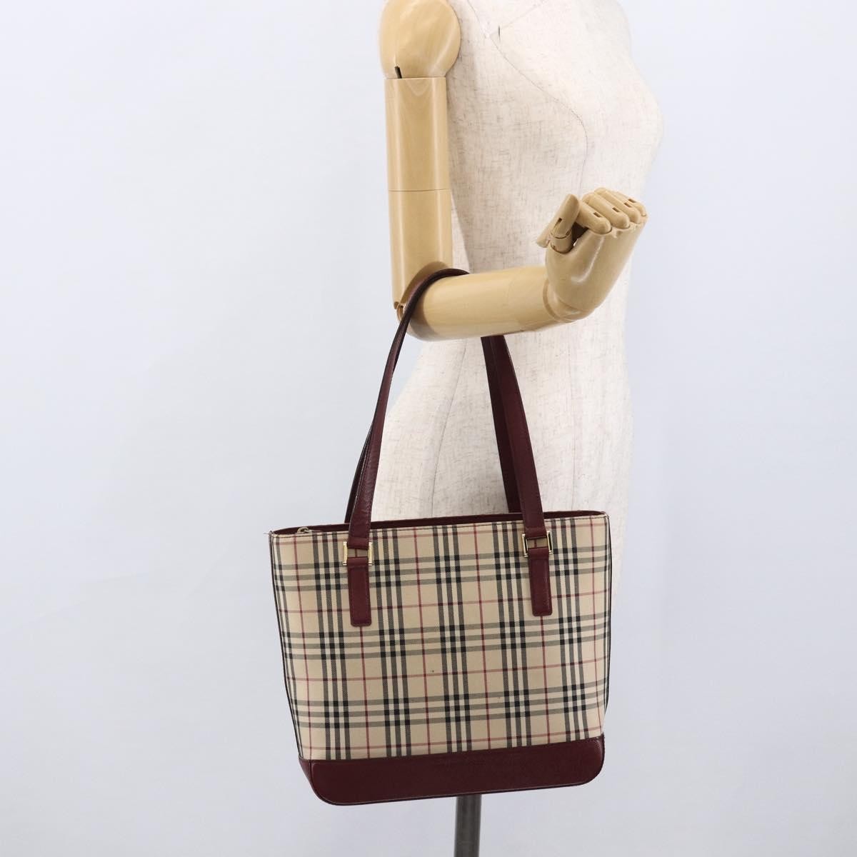 Burberry Nova Check Tote Canvas and Leather, BEIGE, CANVAS, Tote bag
