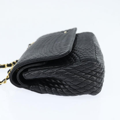 Bally Vintage Chain Shoulder Bag Quilted Leather, Black, Leather, Shoulder Bag