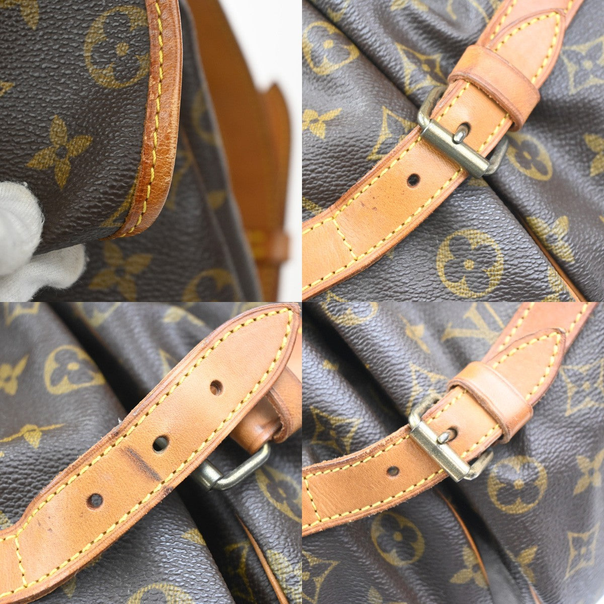 Louis Vuitton Saumur Handbag Monogram Canvas, Brown, Canvas, Shoulder Bag