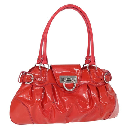 Salvatore Ferragamo Gancini handbag Patent leather, RED, PATENT_LEATHER, Handbag