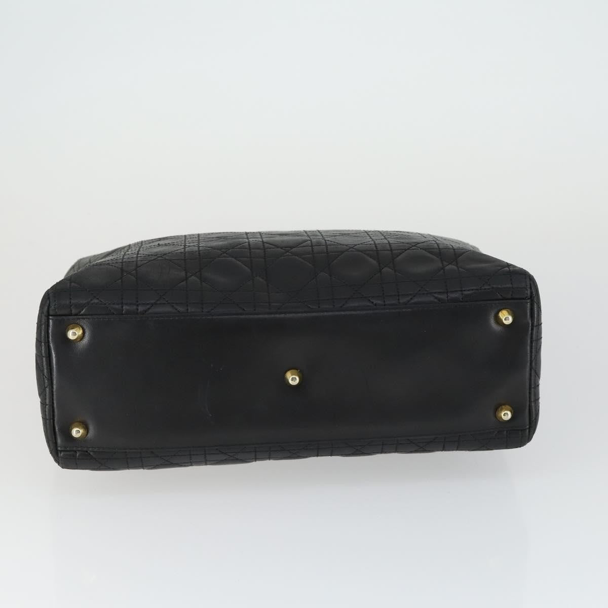 Christian Dior Vintage Lady Dior Bag Cannage Quilt Lambskin, BLACK, LEATHER, Handbag