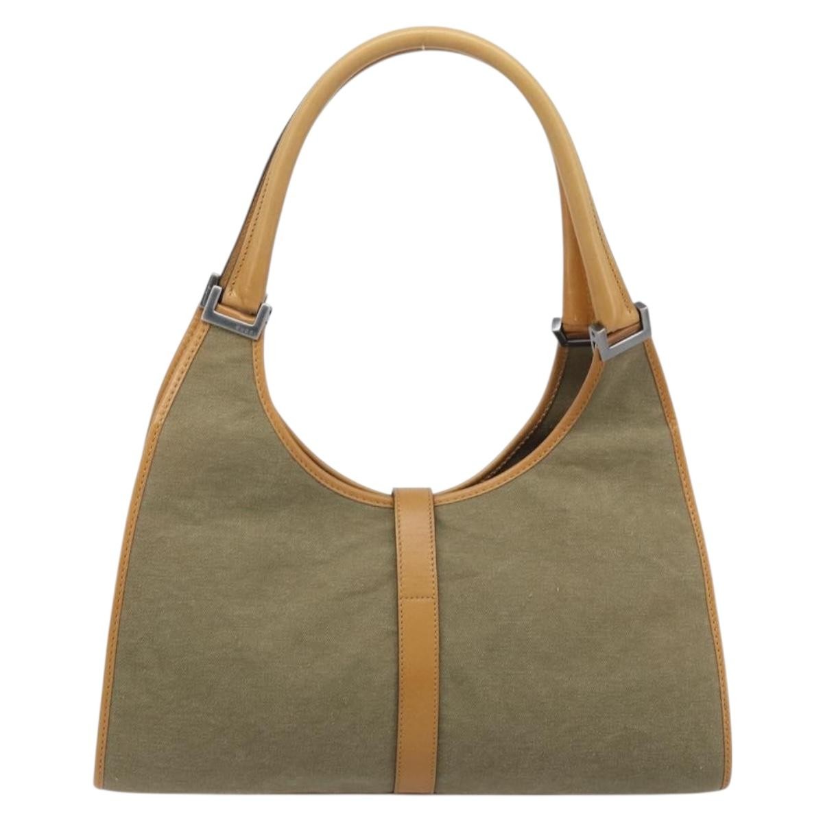 Gucci Vintage Jackie Handbag Canvas, Beige, Canvas, Handbag