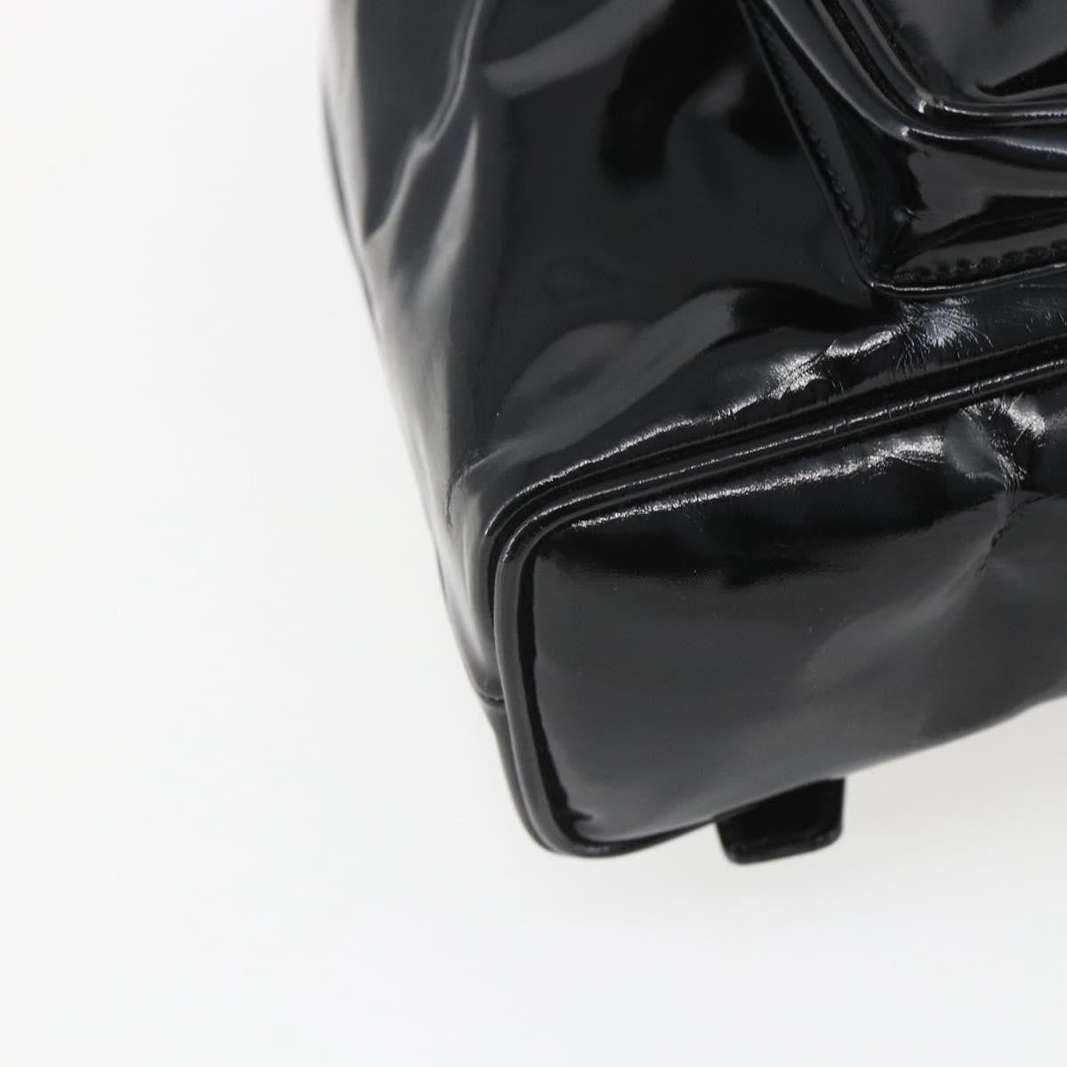 Gucci Vintage Bamboo Backpack Patent, BLACK, PATENT_LEATHER, Backpack