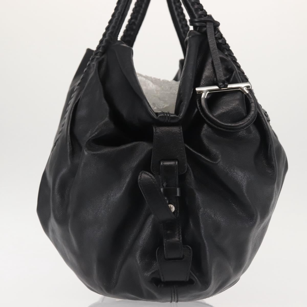 Salvatore Ferragamo Gancini Tote Leather, BLACK, LEATHER, Tote bag