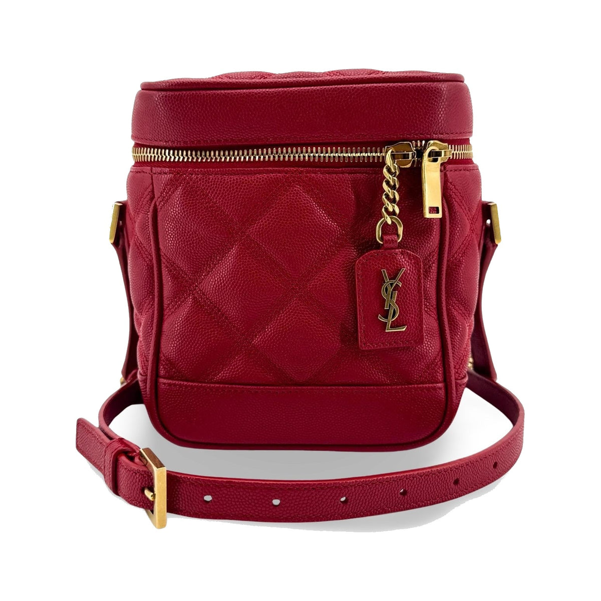 Saint Laurent 80's Vanity Quilted Leather, Red, Leather, Shoulder Bag