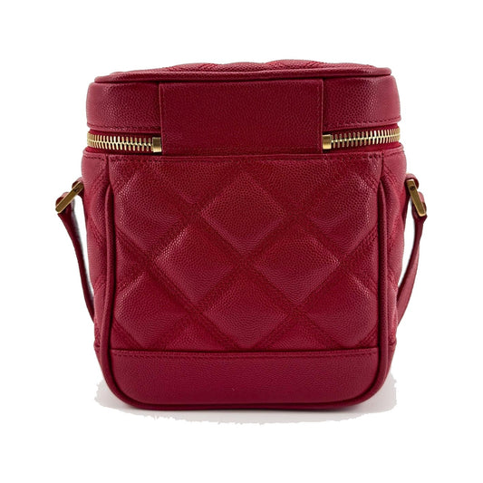 Saint Laurent 80's Vanity Quilted Leather, Red, Leather, Shoulder Bag