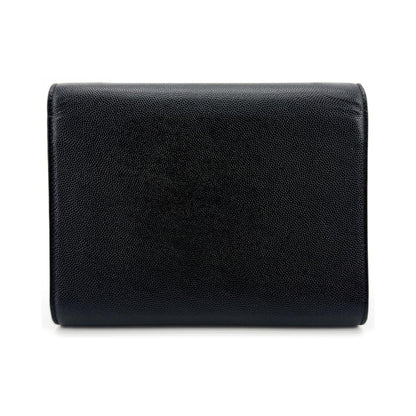 Saint Laurent Cassandra Chain Leather, Black, Leather, Shoulder Bag