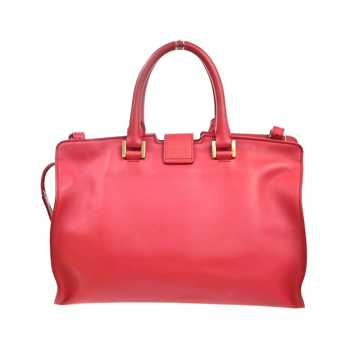 Saint Laurent Chyc Cabas Leather, Red, Leather, Tote Bag