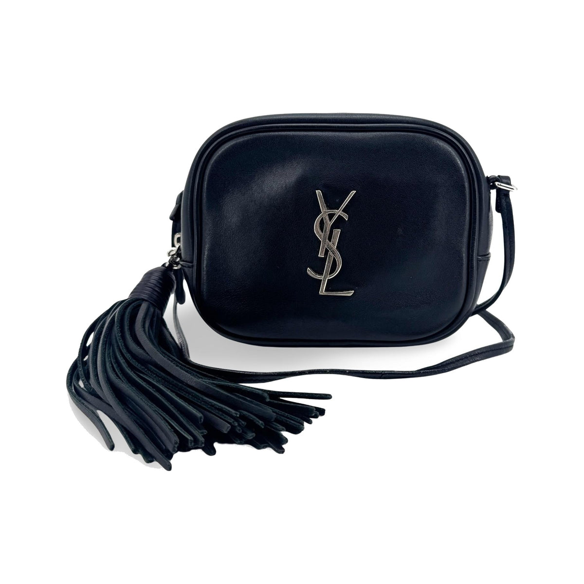 Saint Laurent Classic Monogram Blogger Leather, Black, Leather, Crossbody Bag