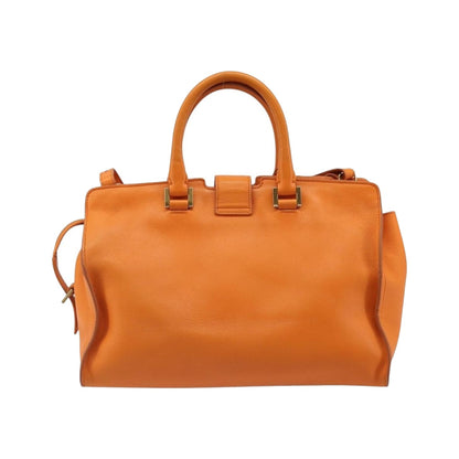 Saint Laurent Classic Y Cabas Leather, Orange, Leather, Tote Bag