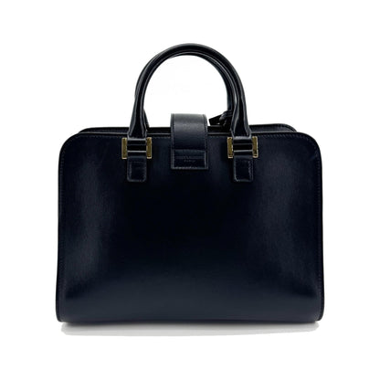 Saint Laurent Convertible Monogram Cabas Leather, Black, Leather, Tote Bag