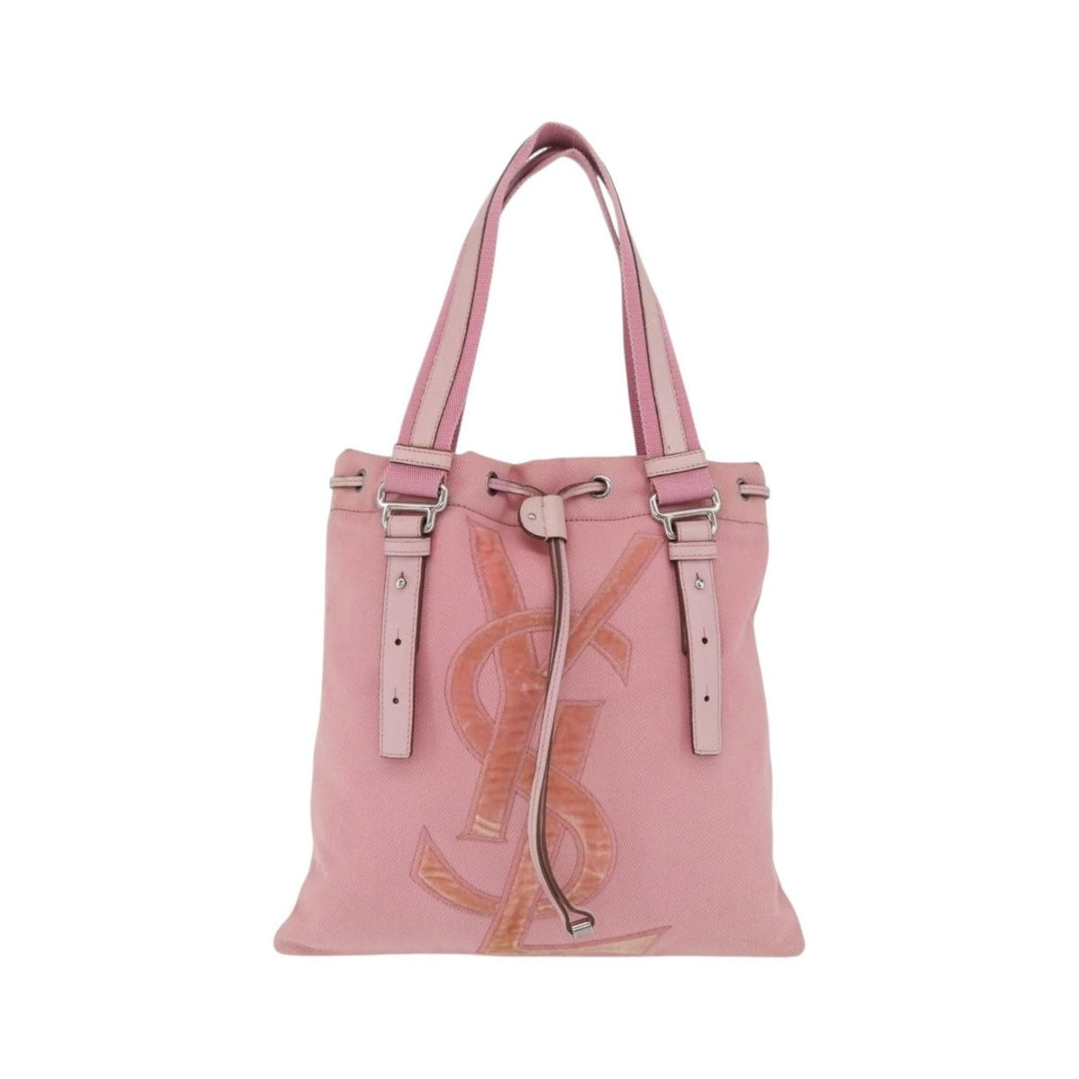 Saint Laurent Kahala Drawstring Canvas, Pink, Canvas, Tote Bag