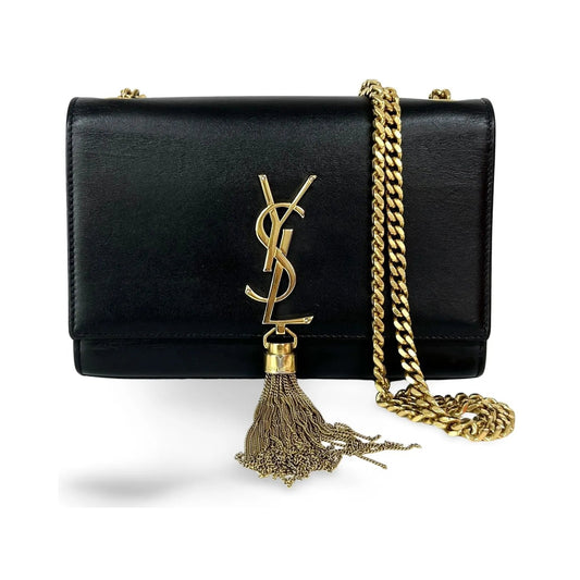 Saint Laurent Kate leather, Black, Leather, Shoulder Bag