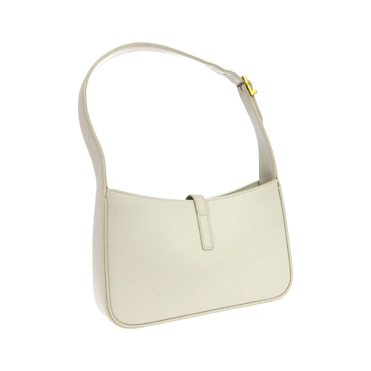 Saint Laurent Le 5 a 7 Hobo Leather, White, Leather, Shoulder Bag
