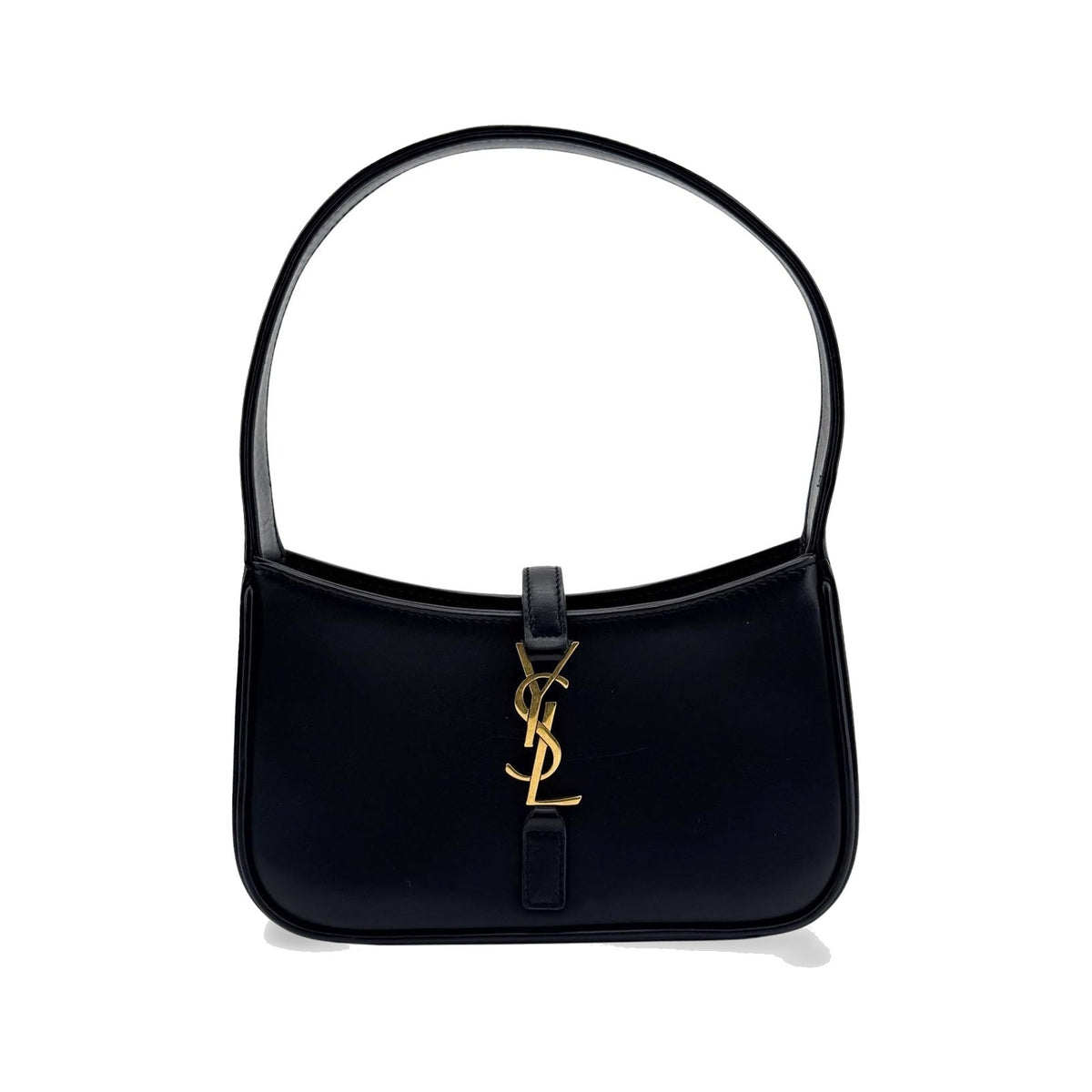 Saint Laurent Le 5 a 7 Hobo Leather, Black, Leather, Shoulder Bag