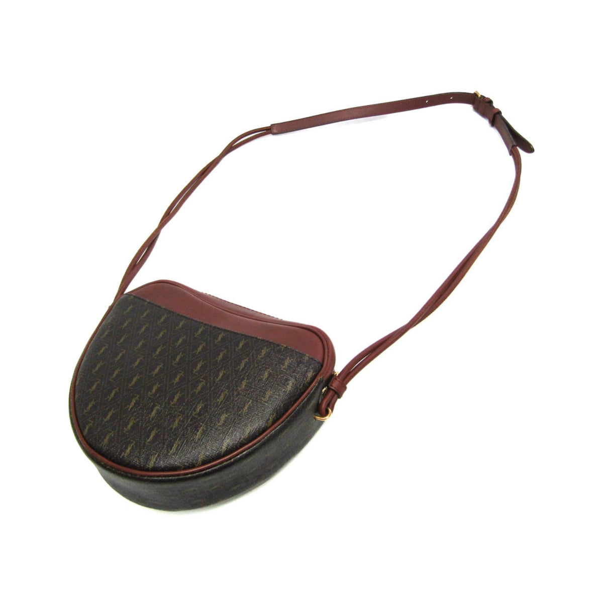 Saint Laurent Le Monogramme Coeur Monogram All Over Coated Canvas and Leather, Brown, Leather, Clutch