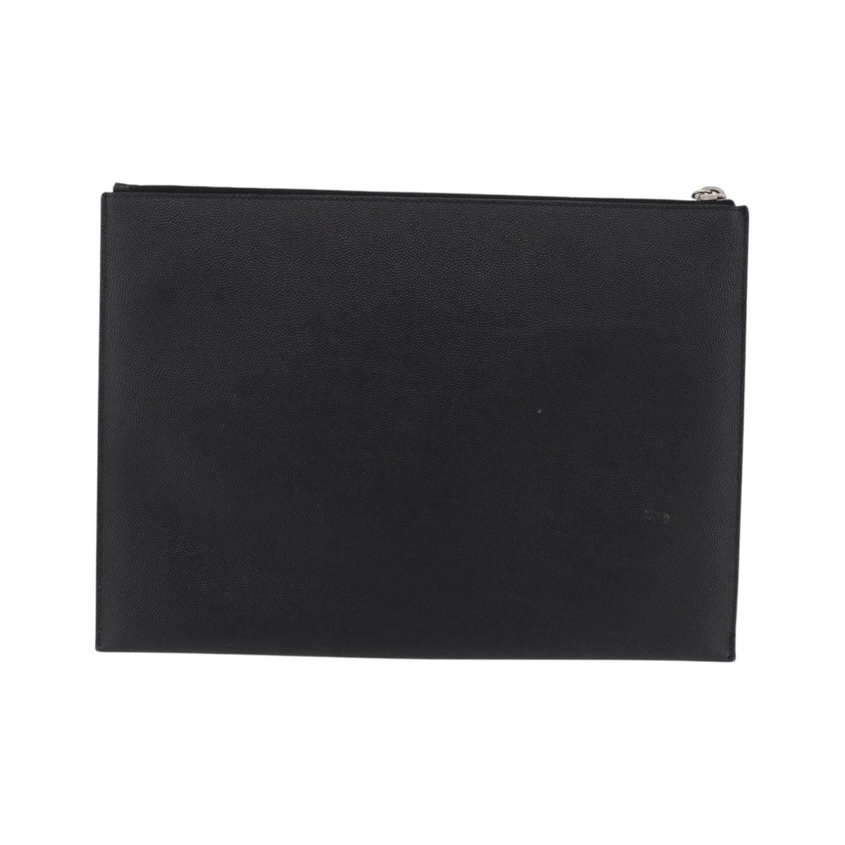 Saint Laurent Letters Zip Clutch Leather, Black, Leather, Clutch