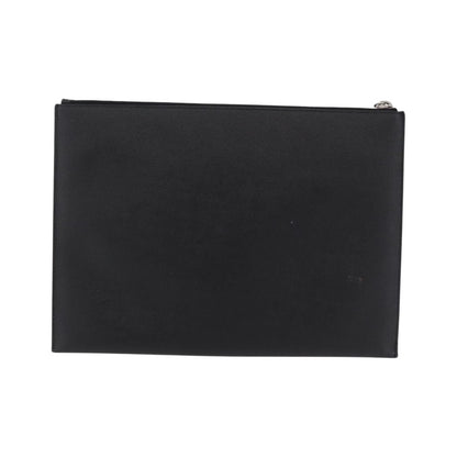 Saint Laurent Letters Zip Clutch Leather, Black, Leather, Clutch