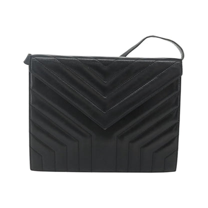 Saint Laurent Loulou NM Matelasse Chevron Leather, Black, Leather, Shoulder Bag