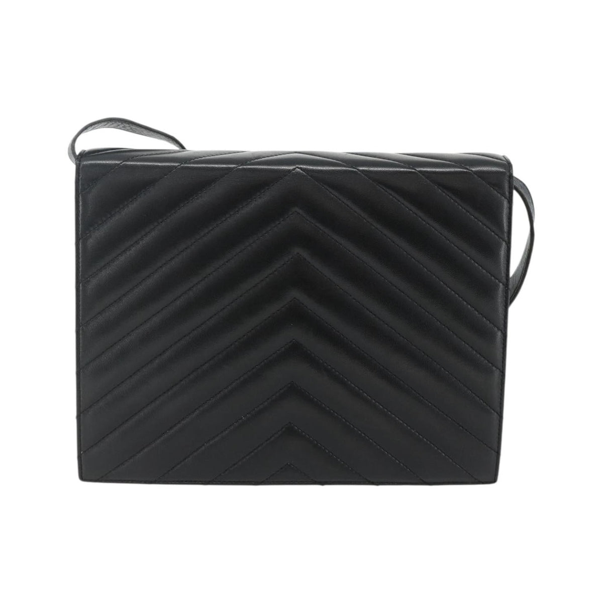Saint Laurent Loulou NM Matelasse Chevron Leather, Black, Leather, Shoulder Bag