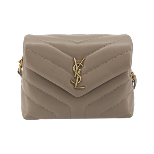 Saint Laurent Loulou Puffer Quilted Leather, Beige, Leather, Shoulder Bag