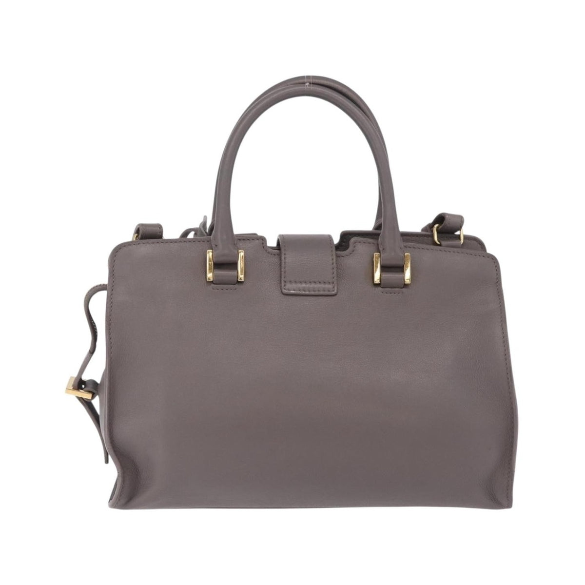 Saint Laurent Monogram Cabas Leather, Gray, Leather, Tote Bag