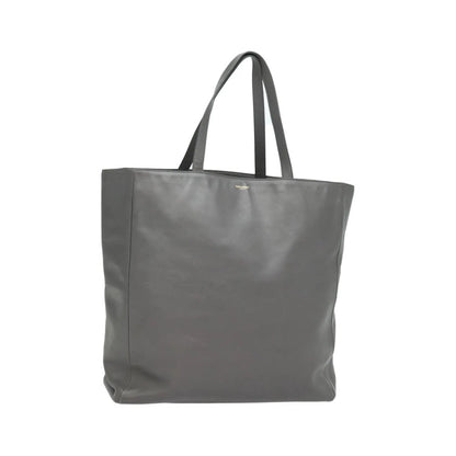 Saint Laurent Reversible North South Shopper Tote Leather, Gray, Leather, Tote Bag