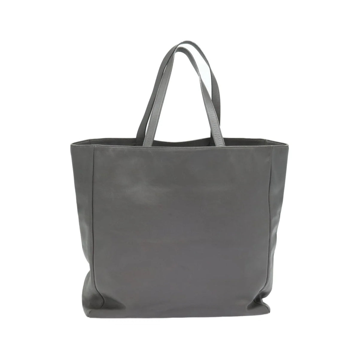 Saint Laurent Reversible North South Shopper Tote Leather, Gray, Leather, Tote Bag