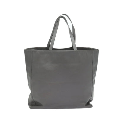 Saint Laurent Reversible North South Shopper Tote Leather, Gray, Leather, Tote Bag