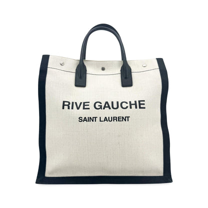 Saint Laurent Rive Gauche Shopper Canvas, White, Canvas, Tote Bag