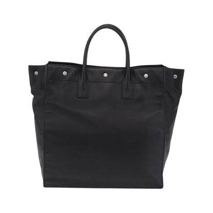 Saint Laurent Rive Gauche Shopper Embossed Leather, Black, Leather, Tote Bag