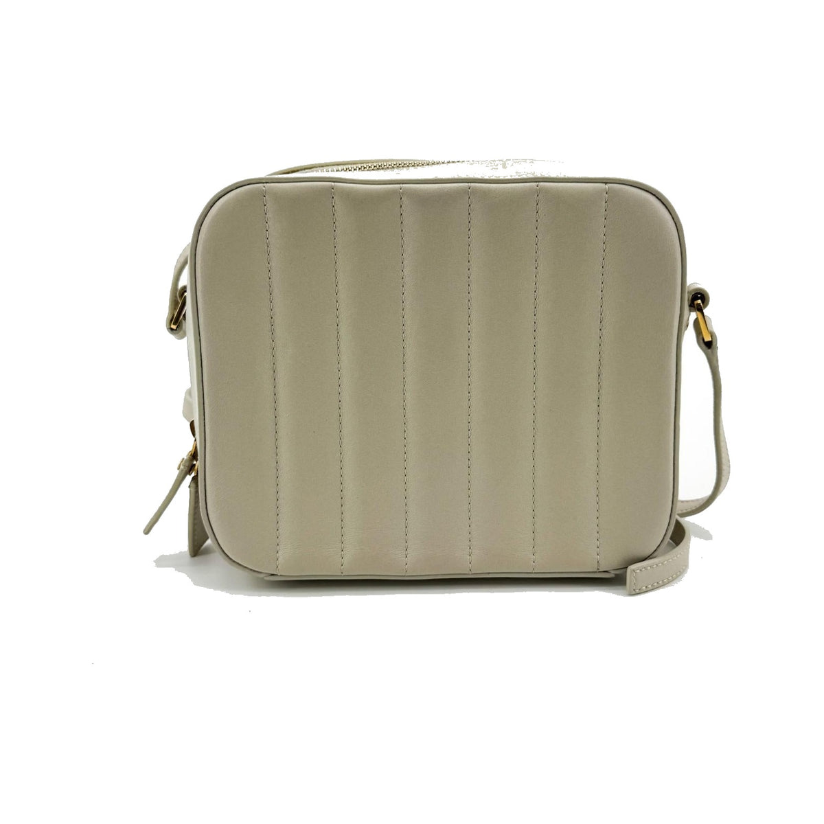 Saint Laurent Vicky Camera Vertical Quilted Leather, Gray, Leather, Handbag