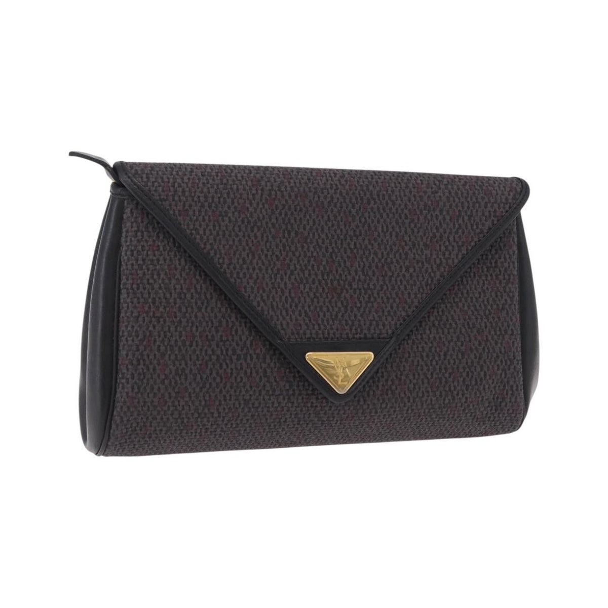 Saint Laurent Vintage Clutch Canvas, Gray, Canvas, Clutch