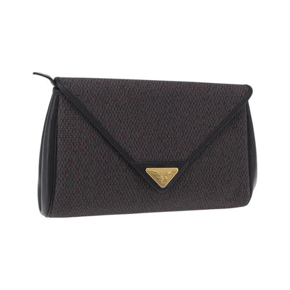 Saint Laurent Vintage Clutch Canvas, Gray, Canvas, Clutch