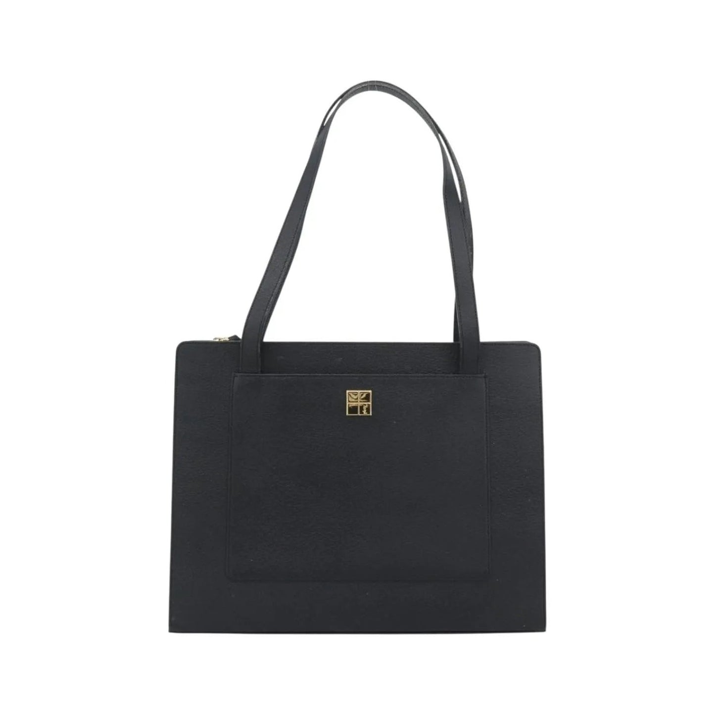 Saint Laurent Vintage Leather, Black, Leather, Tote Bag